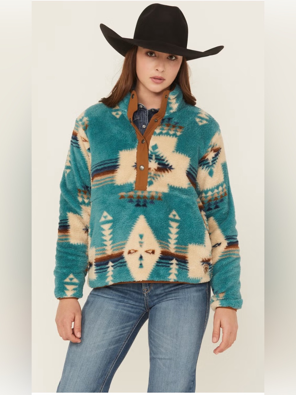 ARIAT WOMEN'S SOUTHWESTERN PRINT BERBER SWEATSHIRT/PULLOVER
